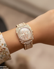 Round Rhinestone Dial Women's Watch