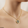 Stainless Steel Round Stone Pendant