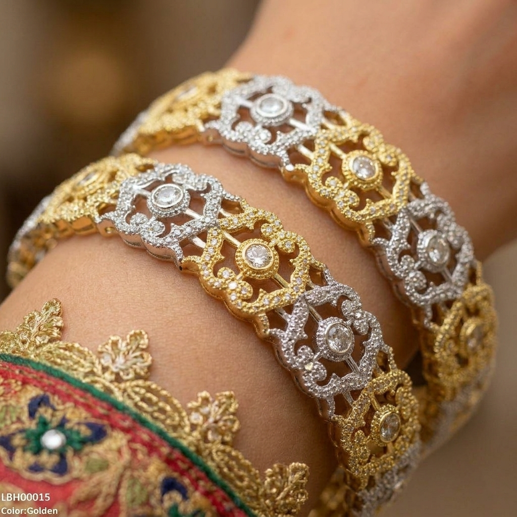 Round Stone Bangle Set