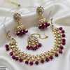 Tear/Square Pearl Drop Rajwari Necklace Set