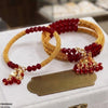 Round Pearl Drop Bangles Set
