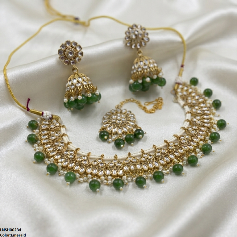 Tear Pearl Drop Rajwari Necklace Set