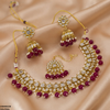 Square/Tear Pearl Drop Rajwari Necklace Set