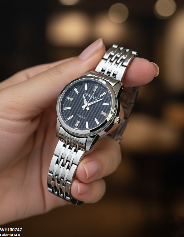 Round Stone Dial Women's Watch