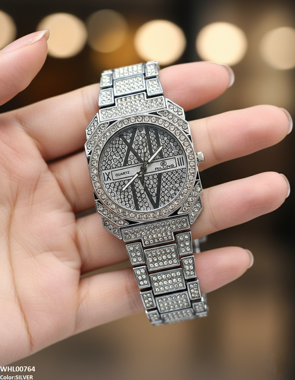Round Rhinestone Dial Women's Watch