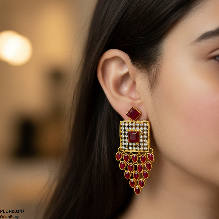 Square Tear Drop Earrings