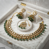 Square/Tear Pearl Drop Rajwari Necklace Set