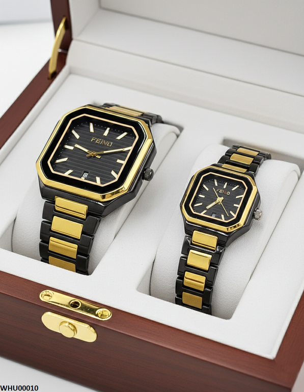 Square Dial Couple Watch