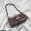 Midnight Buckle Armpit Ladies Hand Bag - Dark Brown
