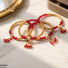 Round Pearl Drop Bangles Set