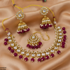 Oval Pearl Drop Rajwari Necklace Set