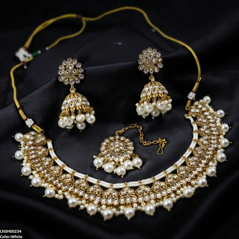Tear Pearl Drop Rajwari Necklace Set