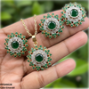 Round Stone Flower Pendant Set