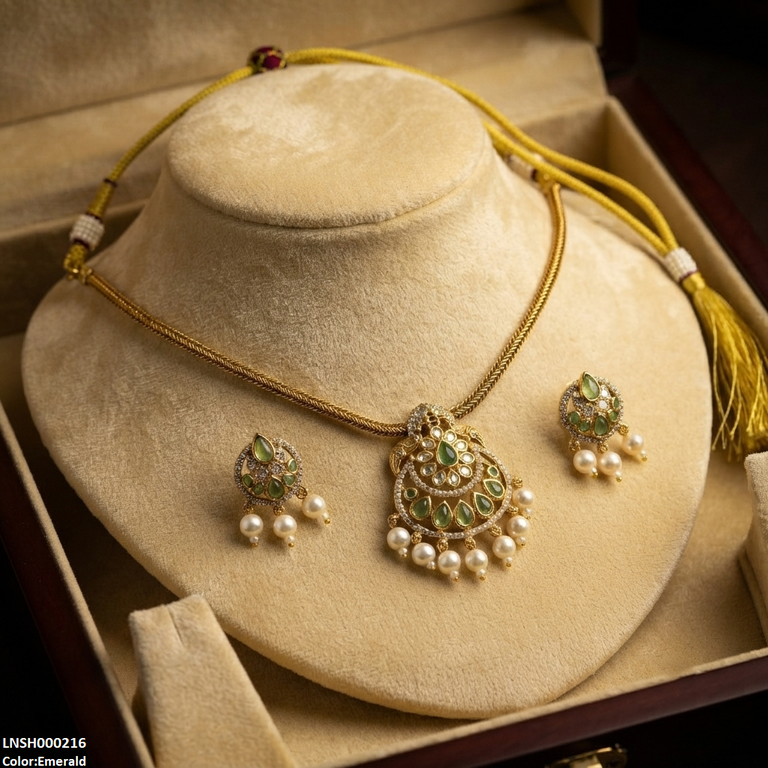 Tear Pearl Drop South Indian Necklace Set