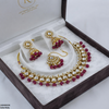 Oval Pearl Drop Rajwari Necklace Set