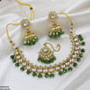 Oval Pearl Drop Rajwari Necklace Set