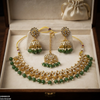 Tear/Square Pearl Drop Rajwari Necklace Set