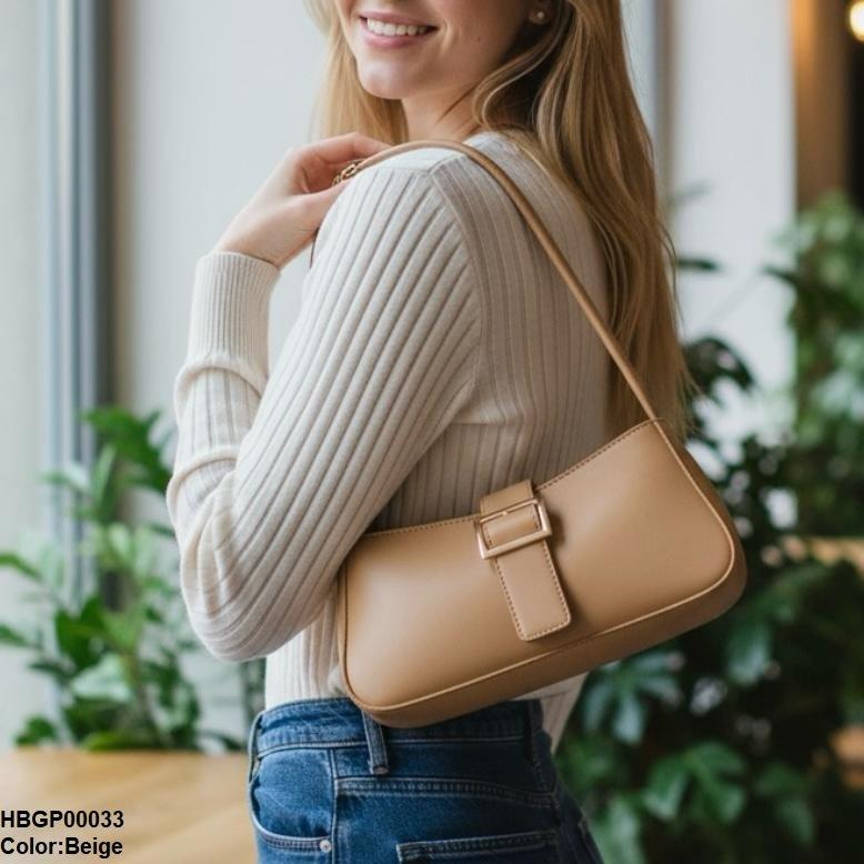 Midnight Buckle Armpit Ladies Hand Bag