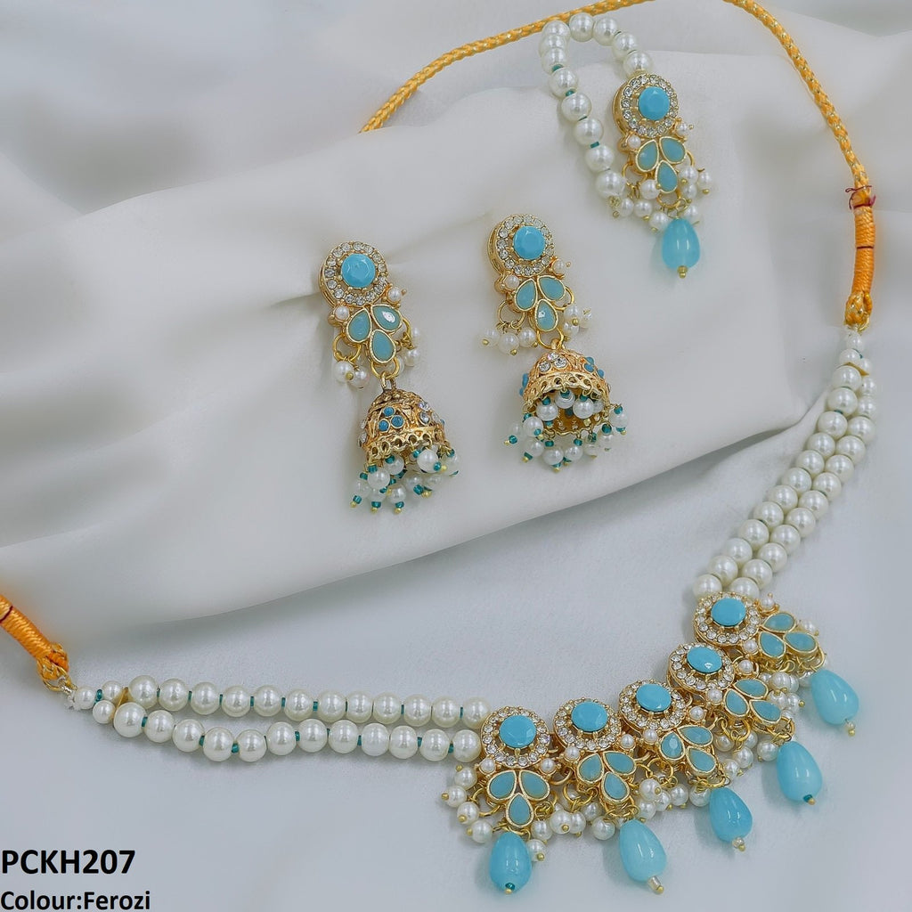 Circle/Tear Pearl Drop Choker Set