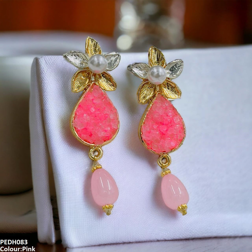 Flower Pearl Drop Earrings