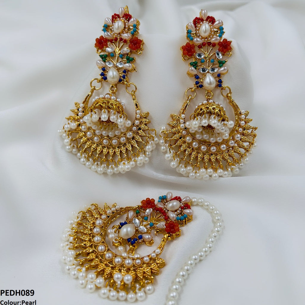Flower Jhumki Drop Earrings
