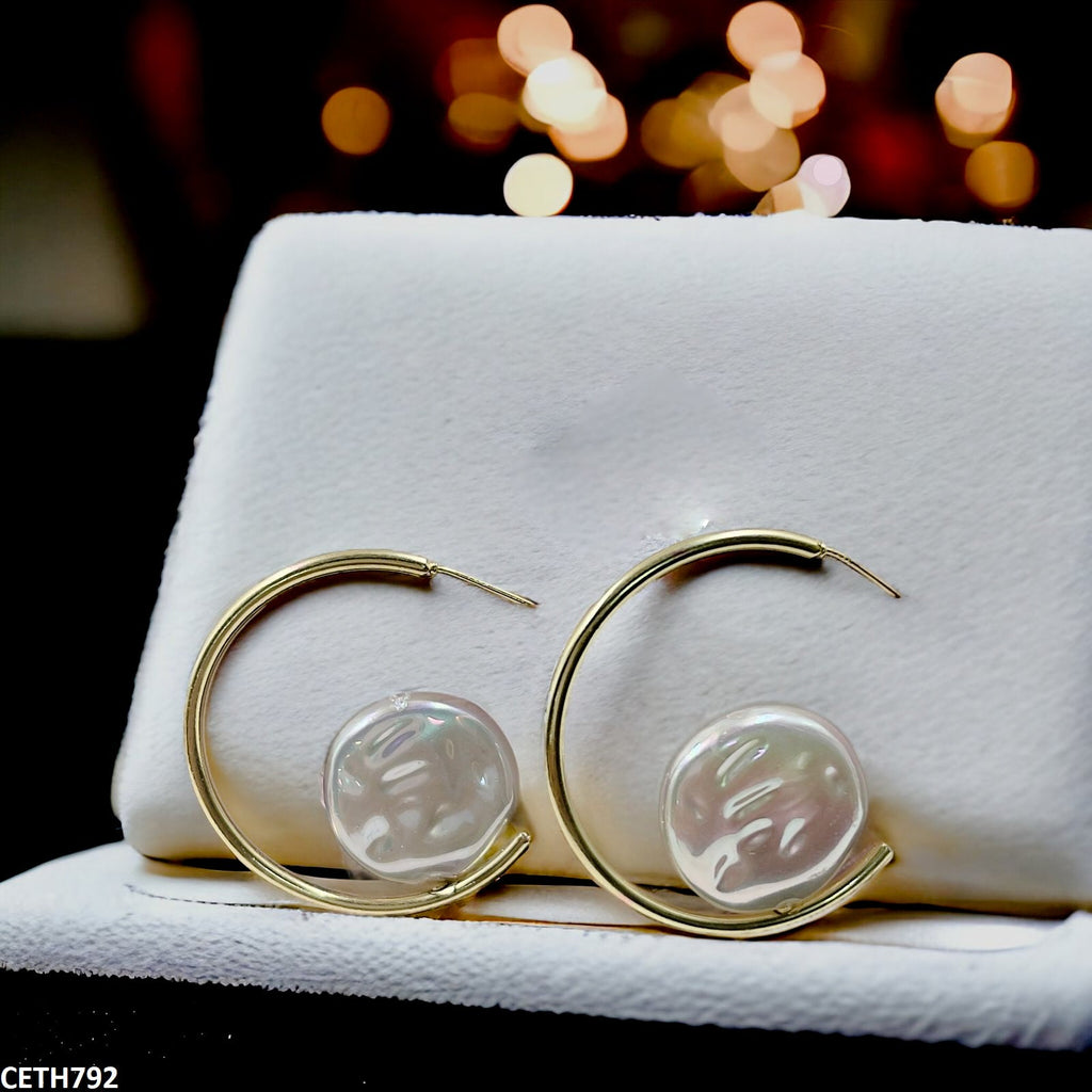Round Beat Open Hoop Tops Pair
