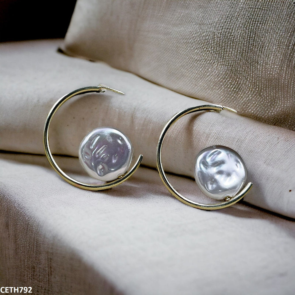 Round Beat Open Hoop Tops Pair