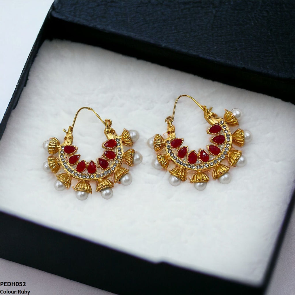 Pear Temple Ear Hoops Pair