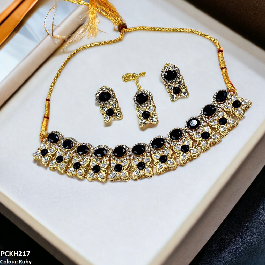 Oval/Tear/Flower Drop Choker Set