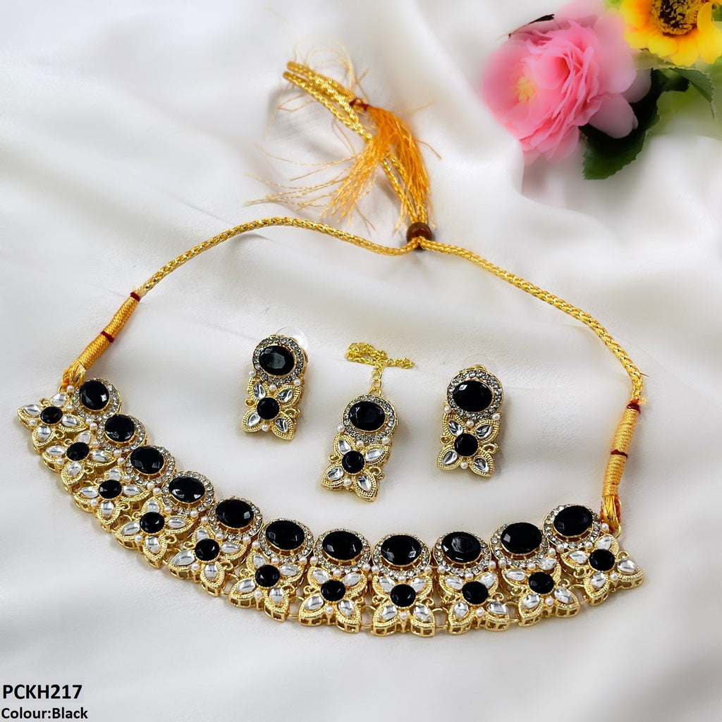 Oval/Tear/Flower Drop Choker Set