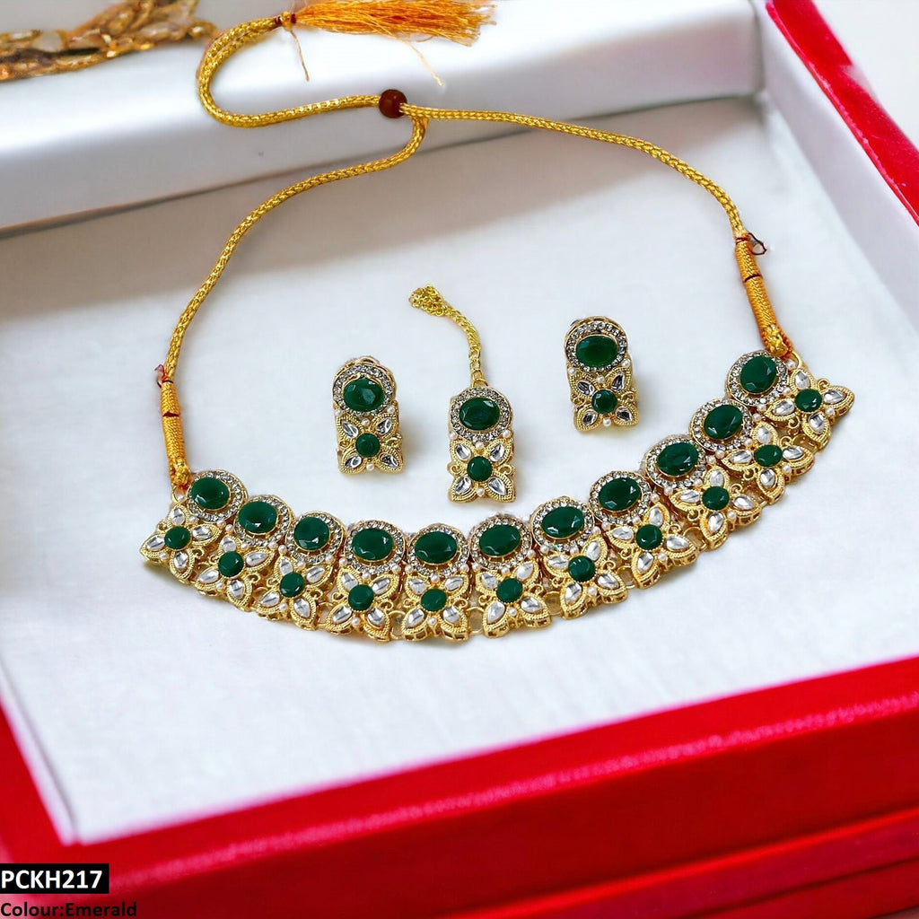 Oval/Tear/Flower Drop Choker Set