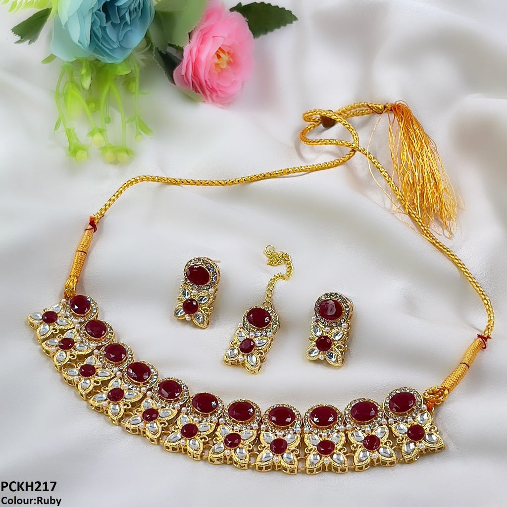Oval/Tear/Flower Drop Choker Set