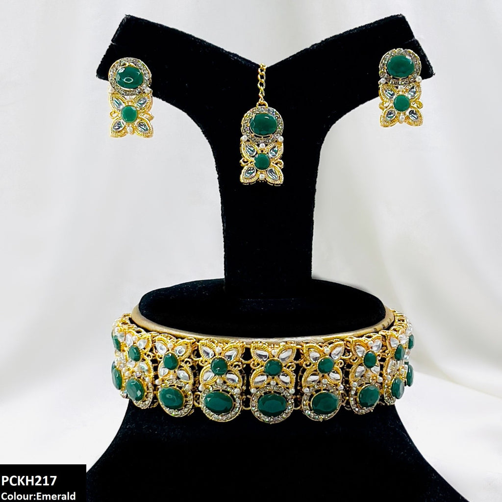 Oval/Tear/Flower Drop Choker Set