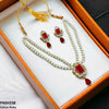 Rectangle Pearl Drop Necklace Set