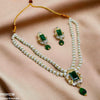 Rectangle Pearl Drop Necklace Set
