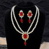 Rectangle Pearl Drop Necklace Set