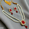 Rectangle Pearl Drop Necklace Set