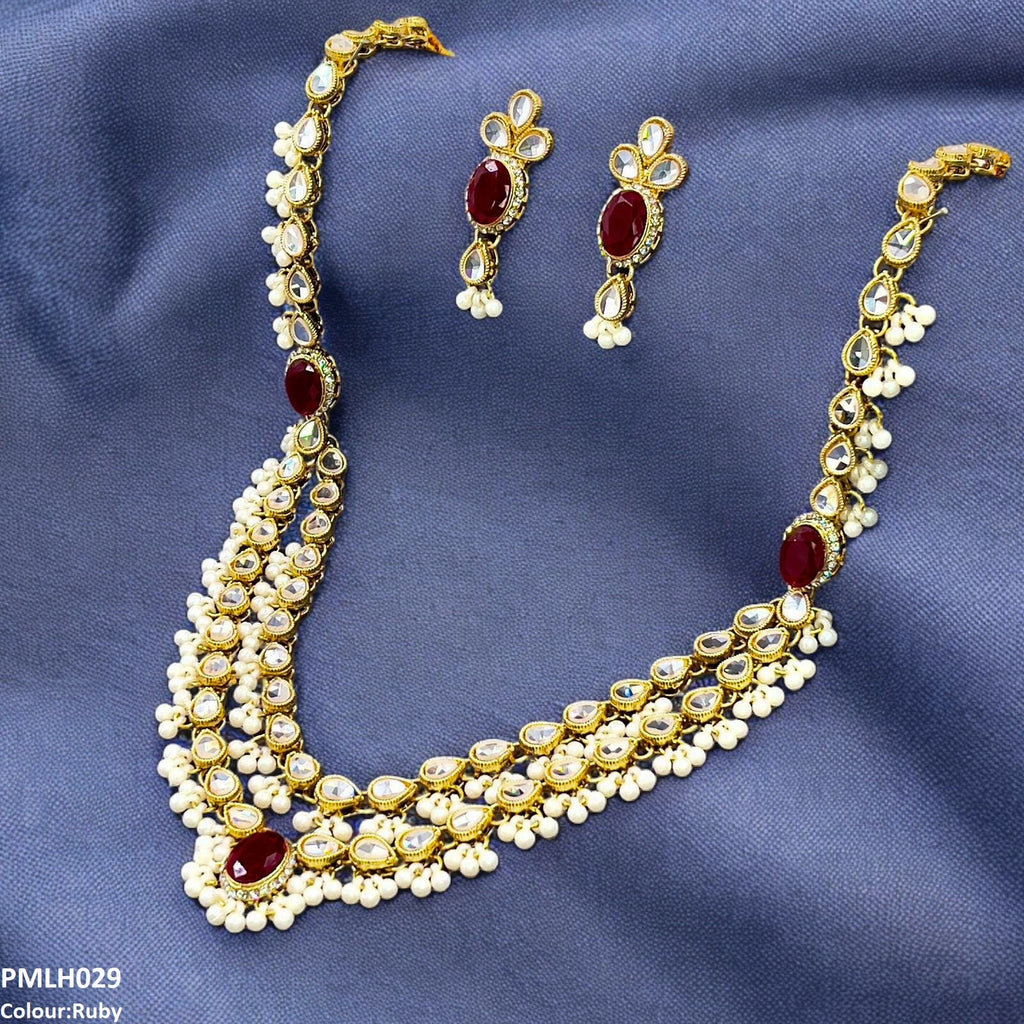 Oval/Tear Pearl Drop Necklace Set