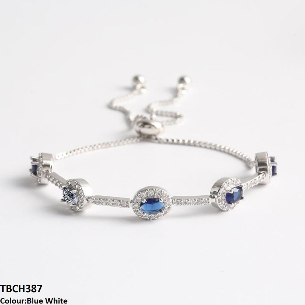 Blue Oval Join Bracelet Adjustable