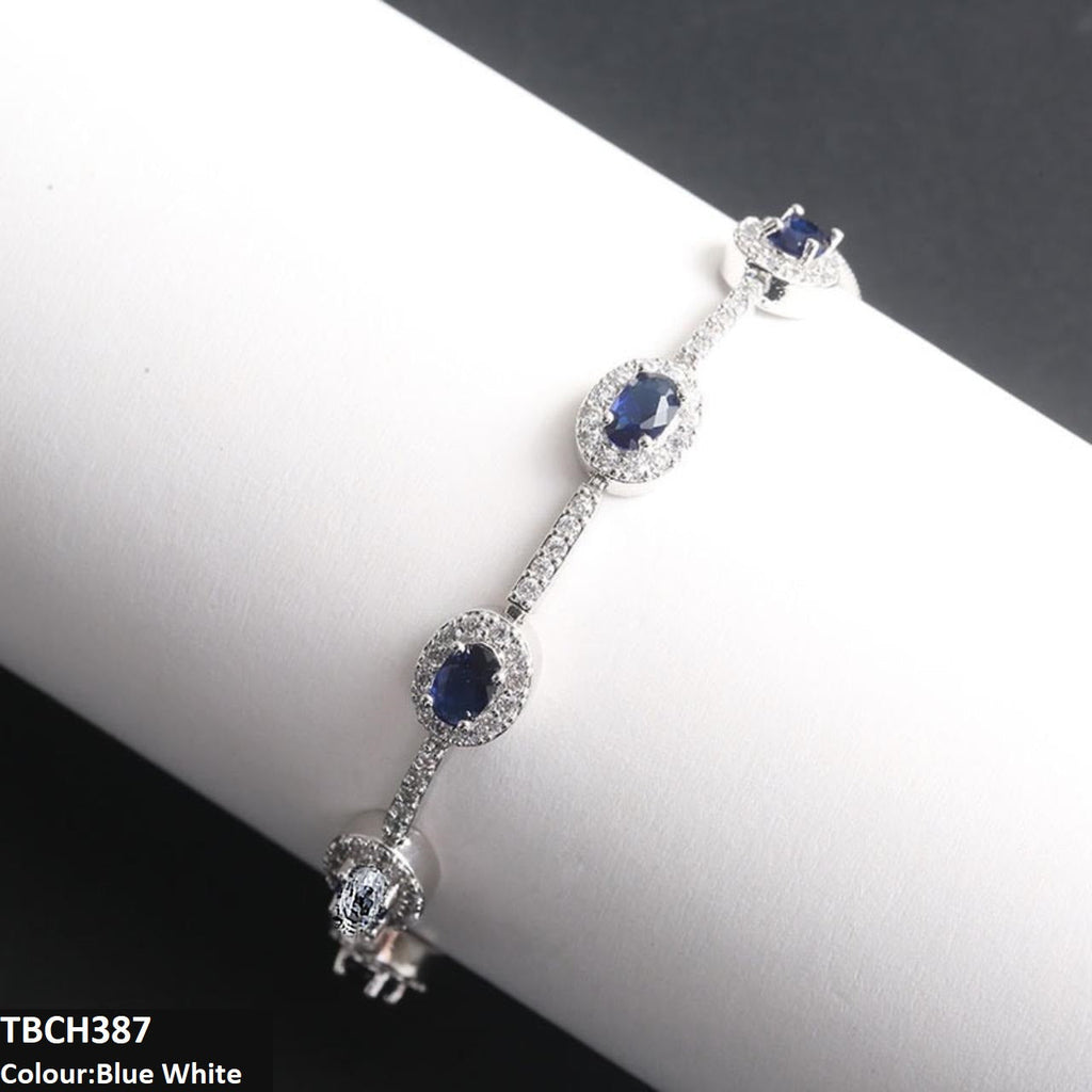 Blue Oval Join Bracelet Adjustable