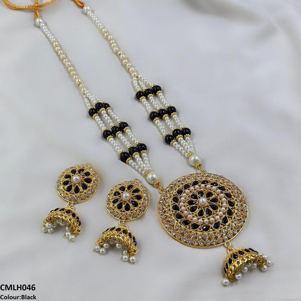 Cut Jhumki Drop Pearl Mala