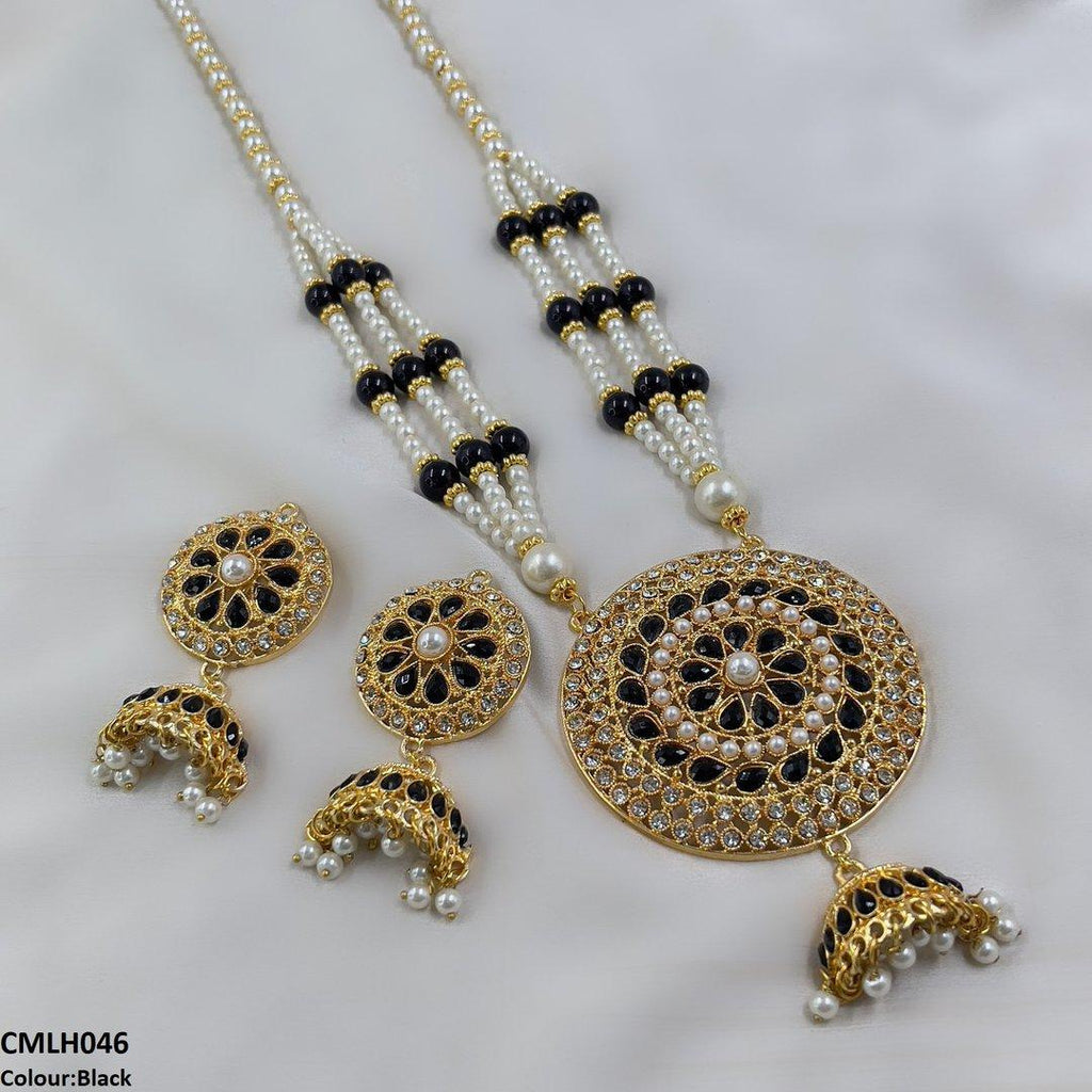Cut Jhumki Drop Pearl Mala