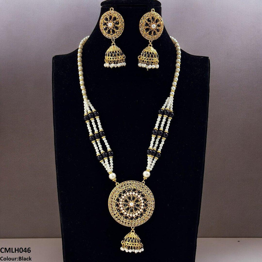 Cut Jhumki Drop Pearl Mala