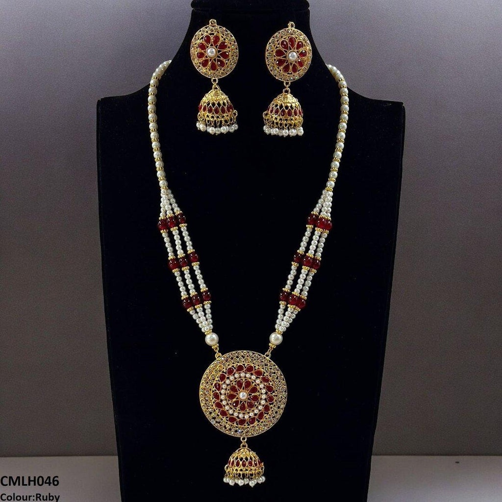 Cut Jhumki Drop Pearl Mala