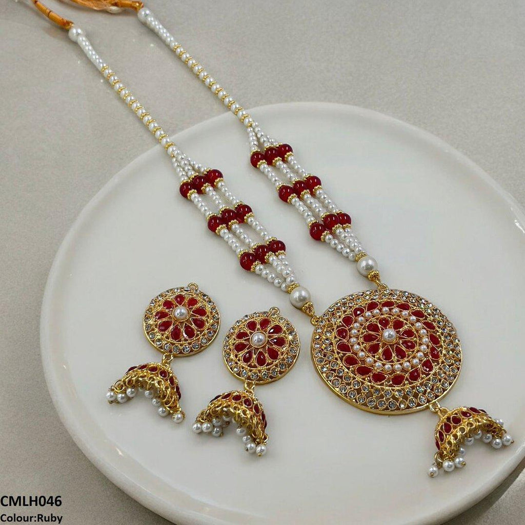 Cut Jhumki Drop Pearl Mala