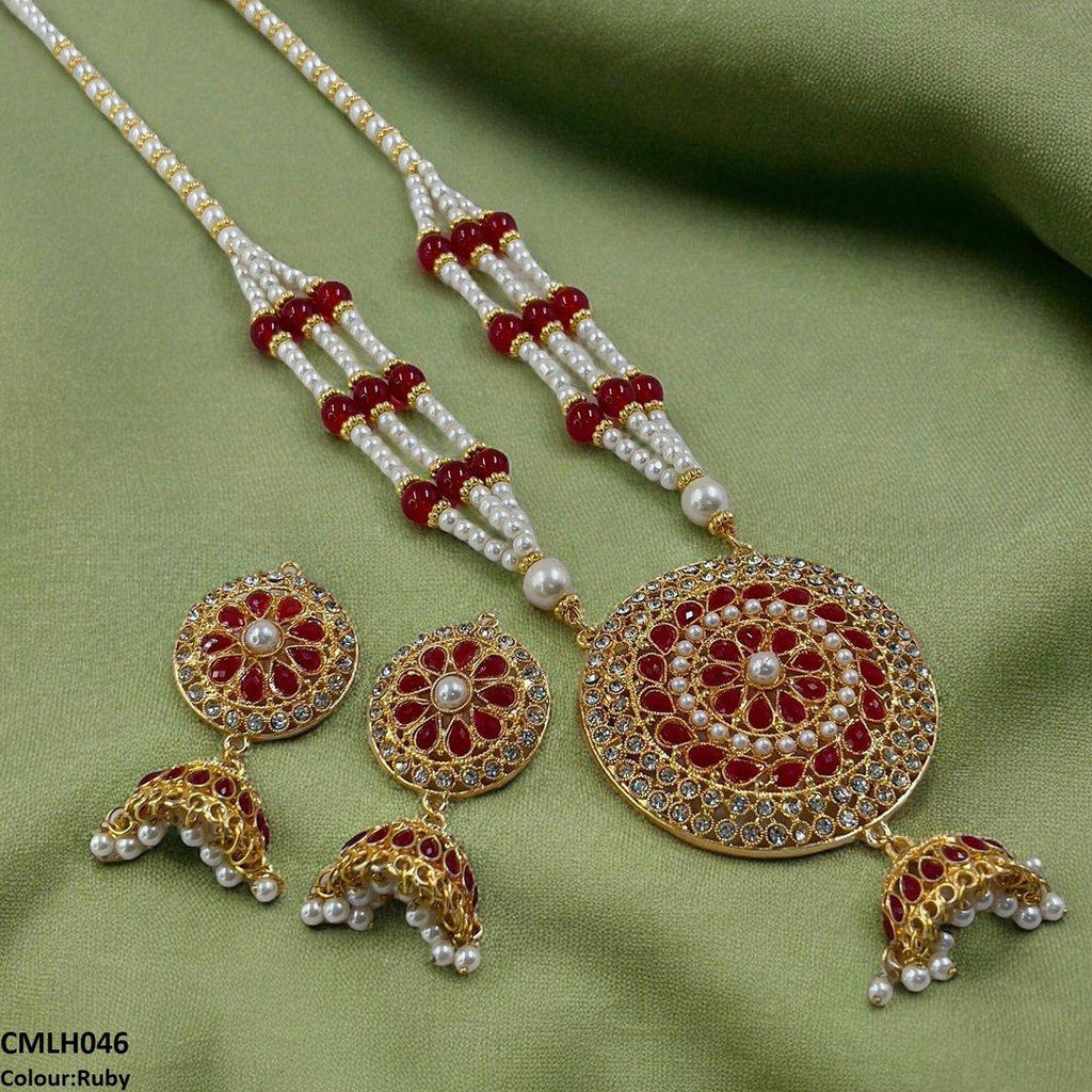 Cut Jhumki Drop Pearl Mala