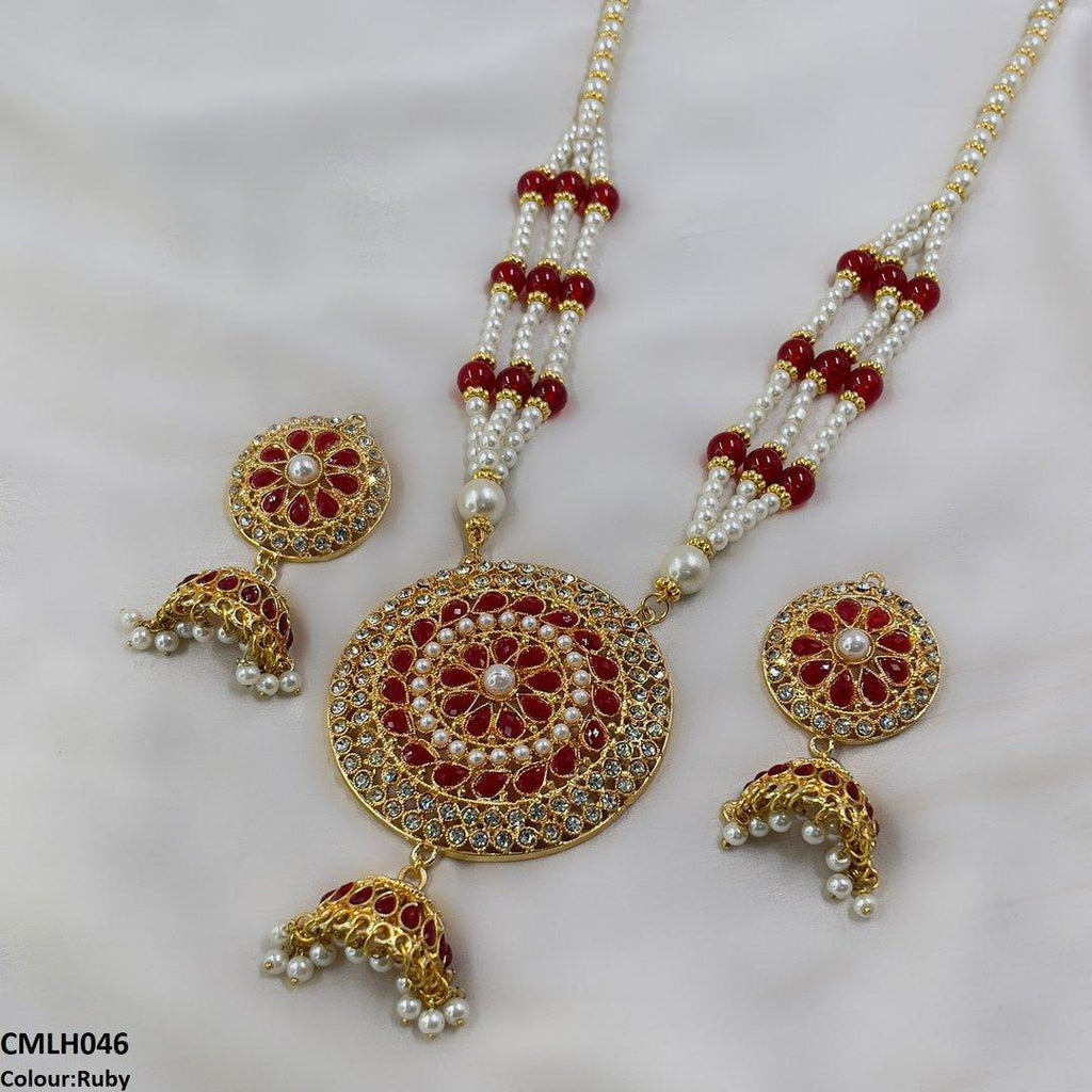 Cut Jhumki Drop Pearl Mala