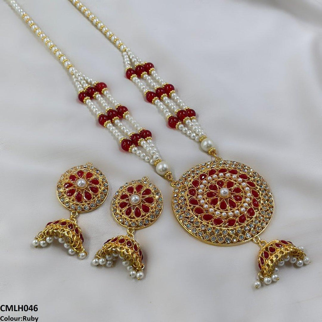 Cut Jhumki Drop Pearl Mala