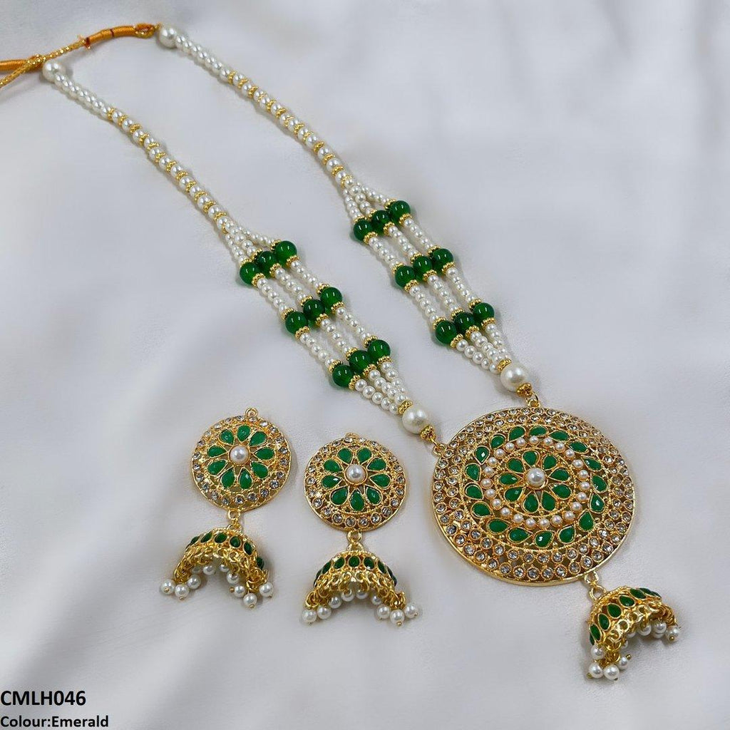 Cut Jhumki Drop Pearl Mala