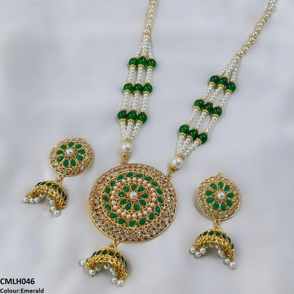 Cut Jhumki Drop Pearl Mala